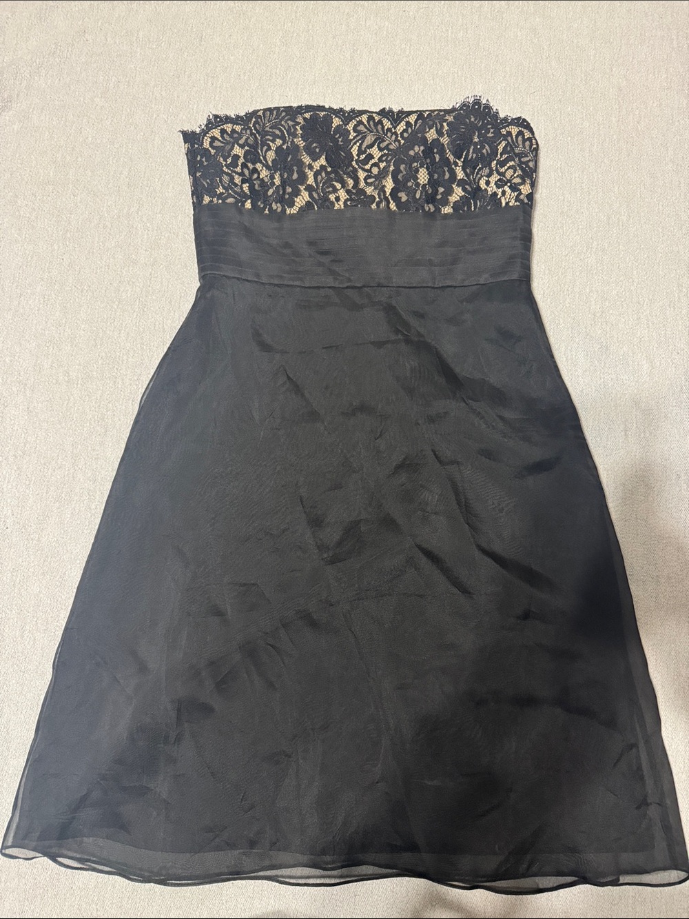Ann Taylor Strapless Black Lace A-Line Dress